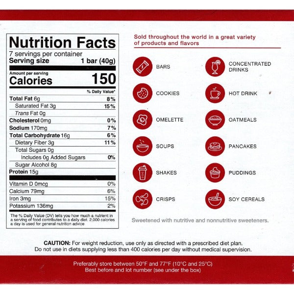 ProtiDiet - Crunchy Cereal Chocolate Flavor Bars - 7 Bars