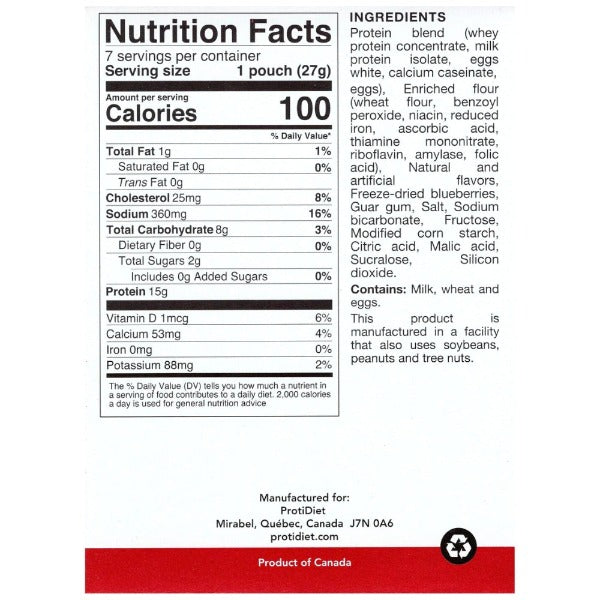 ProtiDiet - High Protein Pancake Mix Blueberry - 7/Box