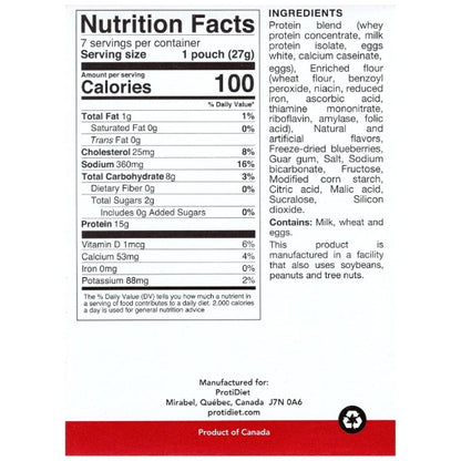 ProtiDiet - High Protein Pancake Mix Blueberry - 7/Box