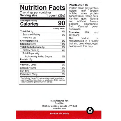 ProtiDiet - Maple Brown Sugar Instant Oatmeal Mix 15 grams Protein - 7/Box