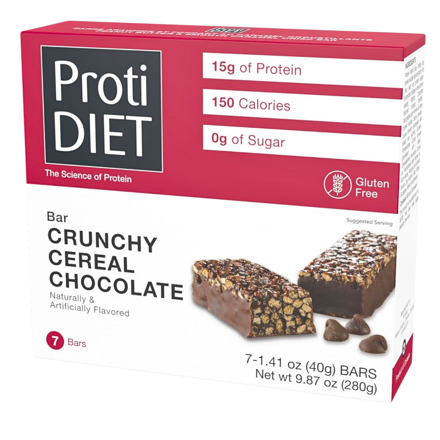ProtiDiet - Crunchy Cereal Chocolate Flavor Bars - 7 Bars