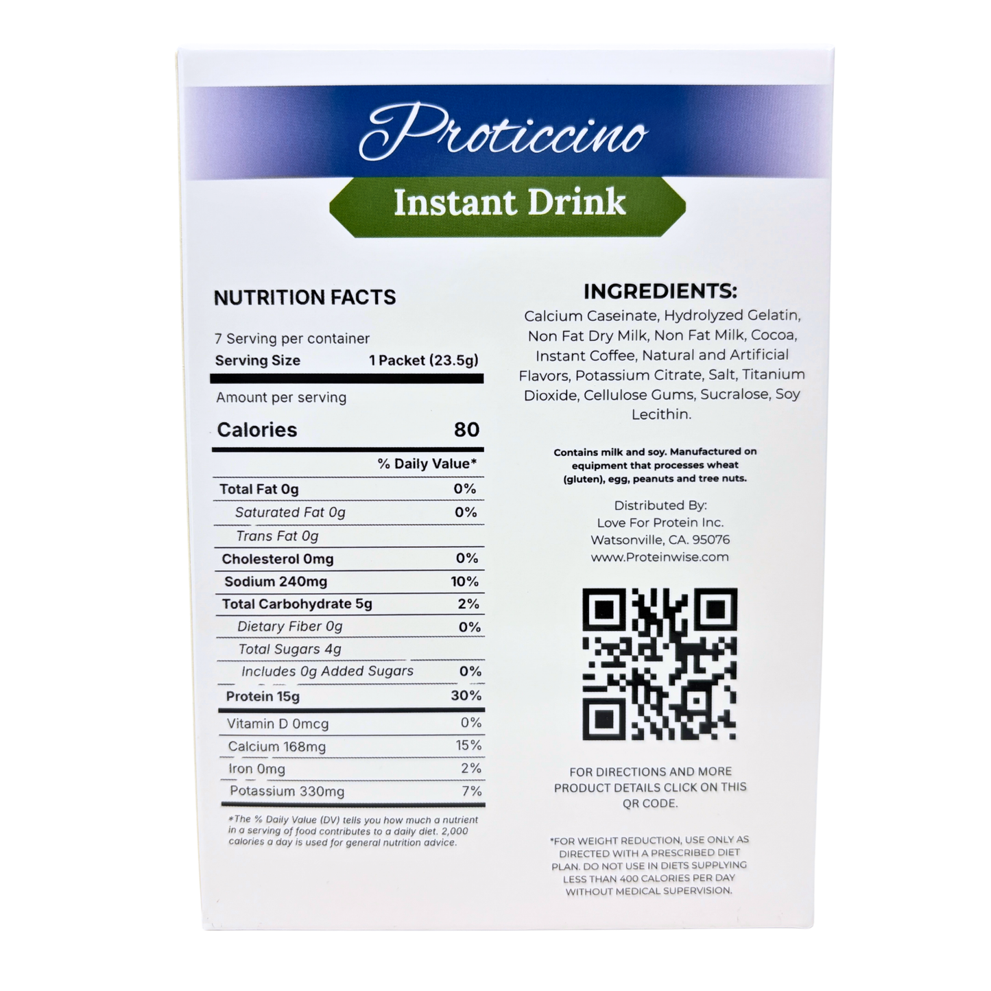 ProteinWise - Instant Proticcino Protein Drink - 7/Box