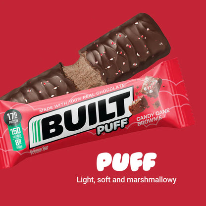 Built High Protein Puff - Candy Cane Brownie - 1 Bar