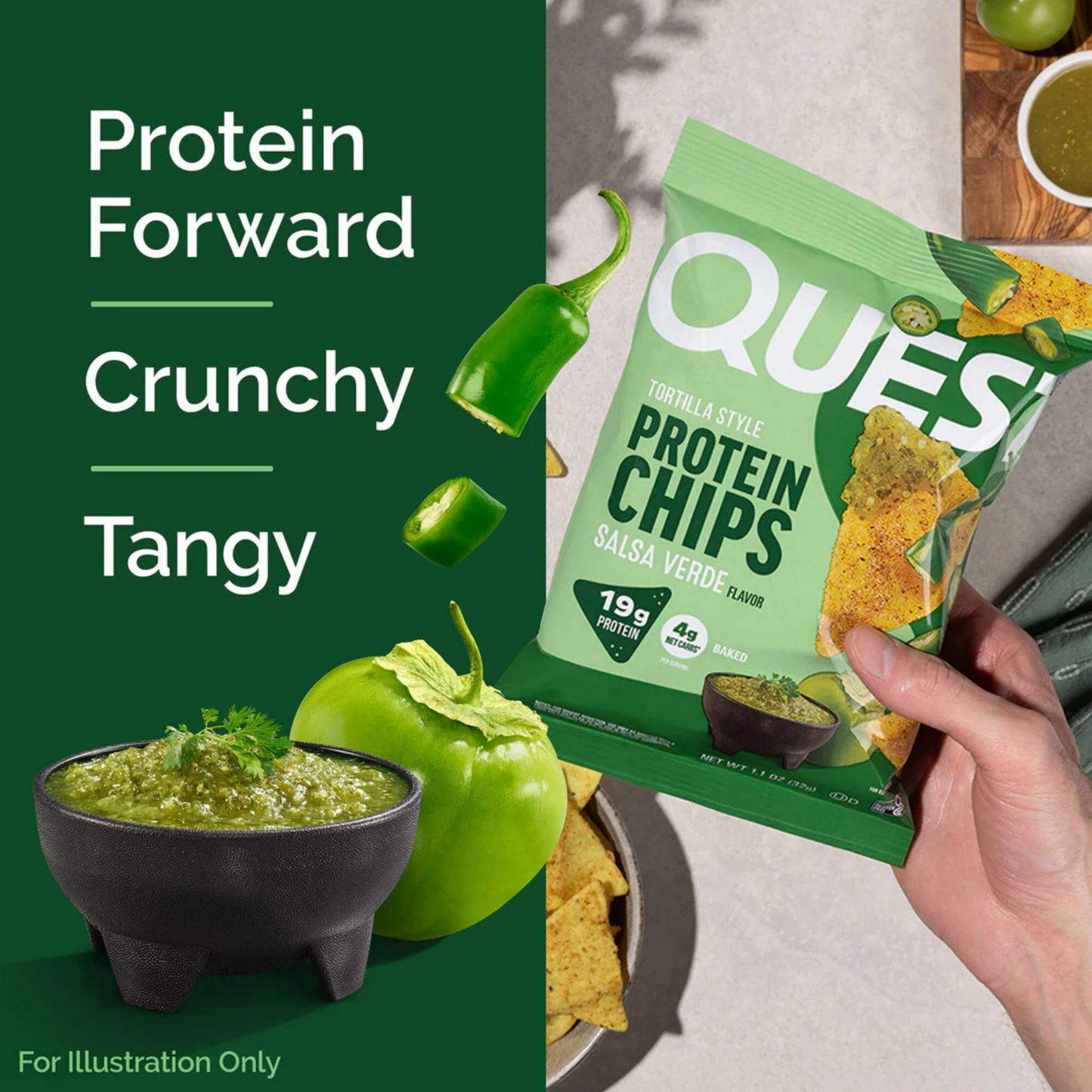 Quest Protein Tortilla Chips - Salsa Verde - Single Bag