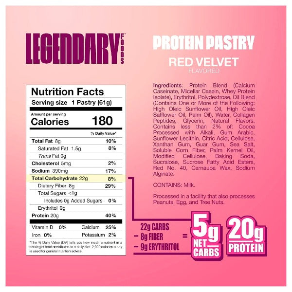 Legendary Foods - Red Velvet - Tasty Pastry - Single