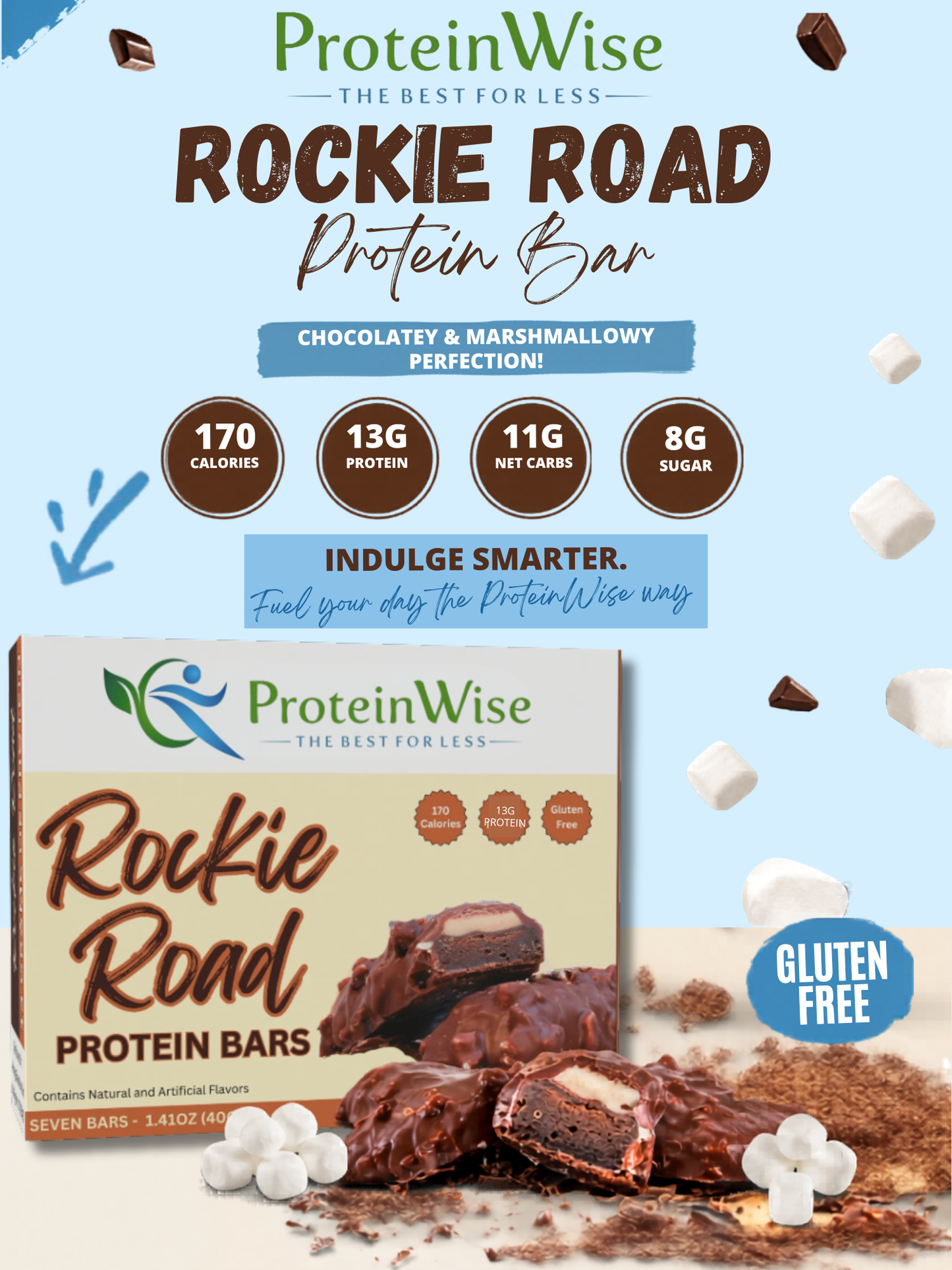 ProteinWise - Rockie Road Protein Bar - 7 Bars