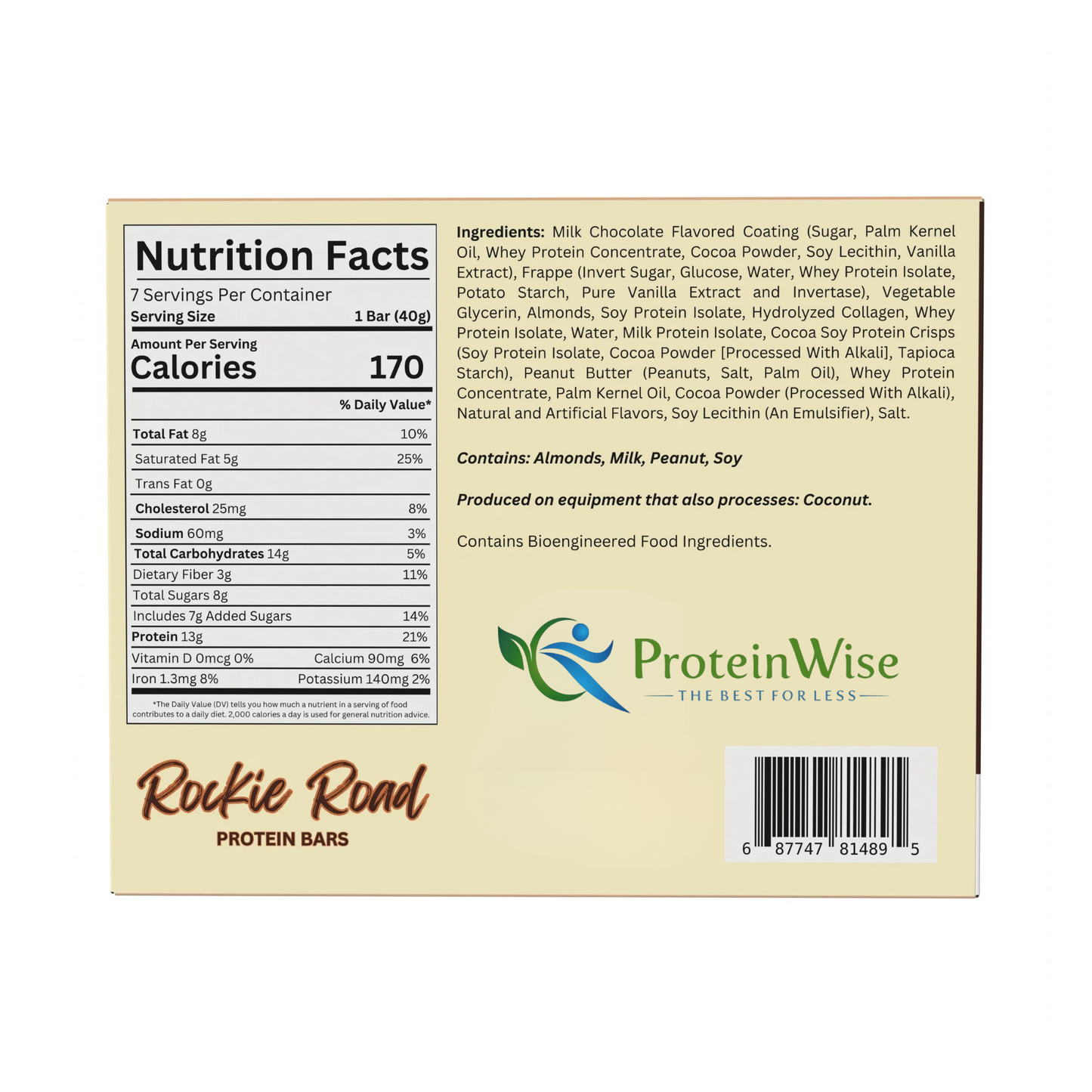 ProteinWise - Rockie Road Protein Bar - 7 Bars