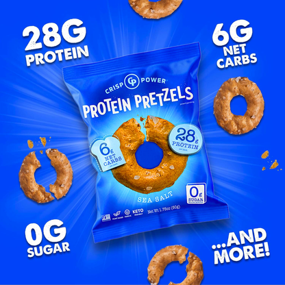 Crisp Power Protein Pretzels - Sea Salt - Single Bag