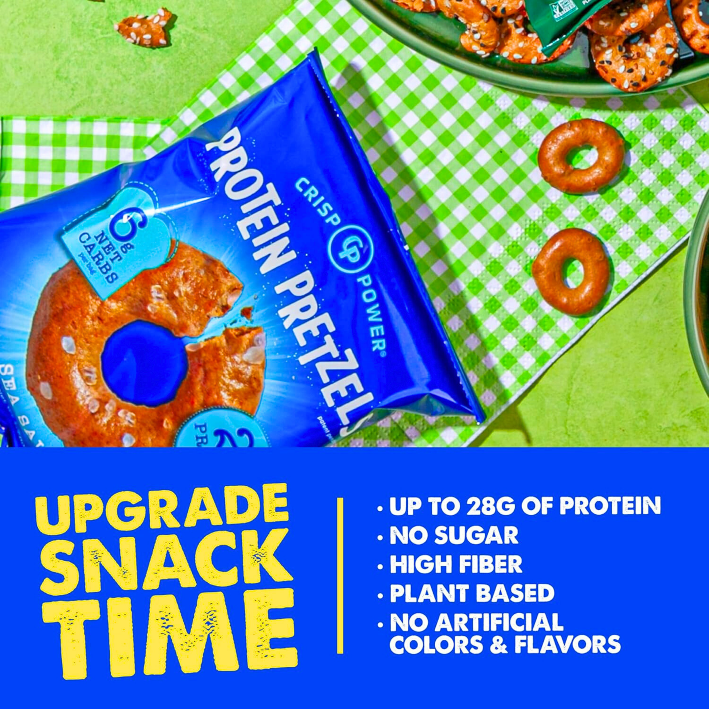 Crisp Power Protein Pretzels - Sea Salt - Single Bag