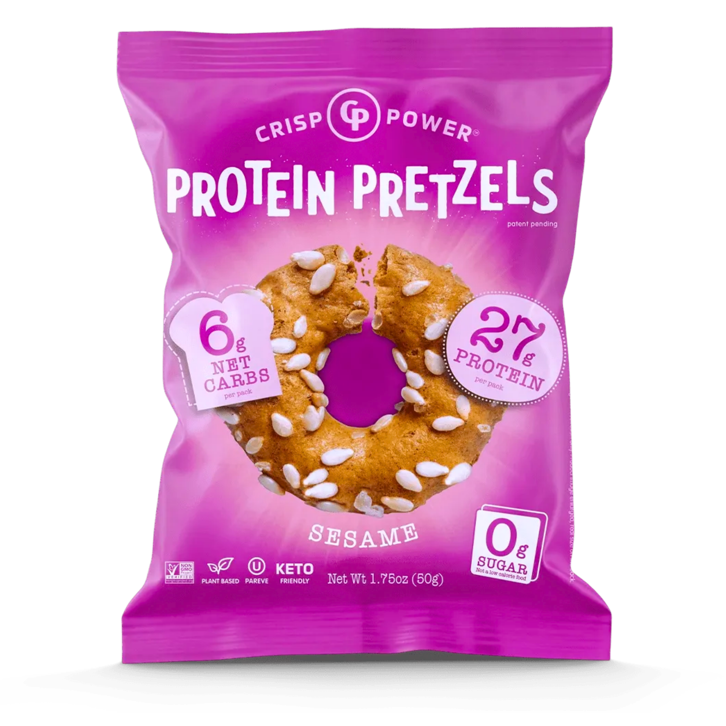 Crisp Power Protein Pretzels - Sesame - Single Bag