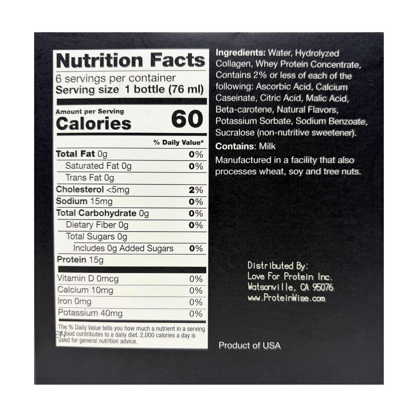 Proteinwise 15g Protein & Collagen Shots - Tropical Fruit - 6/Box