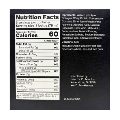 Proteinwise 15g Protein & Collagen Shots - Tropical Fruit - 6/Box