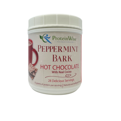 ProteinWise - Peppermint Bark Protein Hot Chocolate - 28 Serving Jar