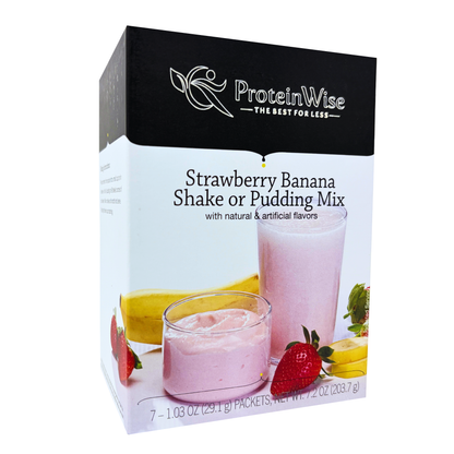 ProteinWise - Strawberry Banana Meal Replacement Shake or Pudding Mix  - 7/Box