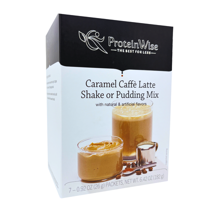 ProteinWise - Caramel Caffé Latte Meal Replacement Shake or Pudding Mix - 7/Box