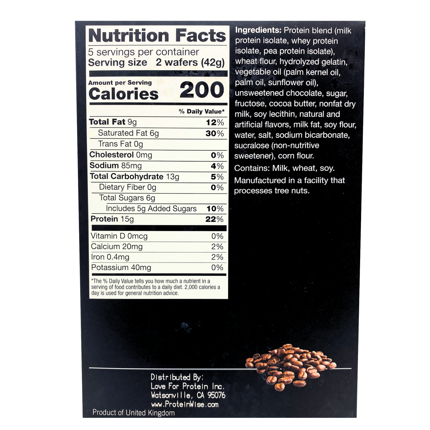 ProteinWise - Mocha Protein Wafers - 5 Bars