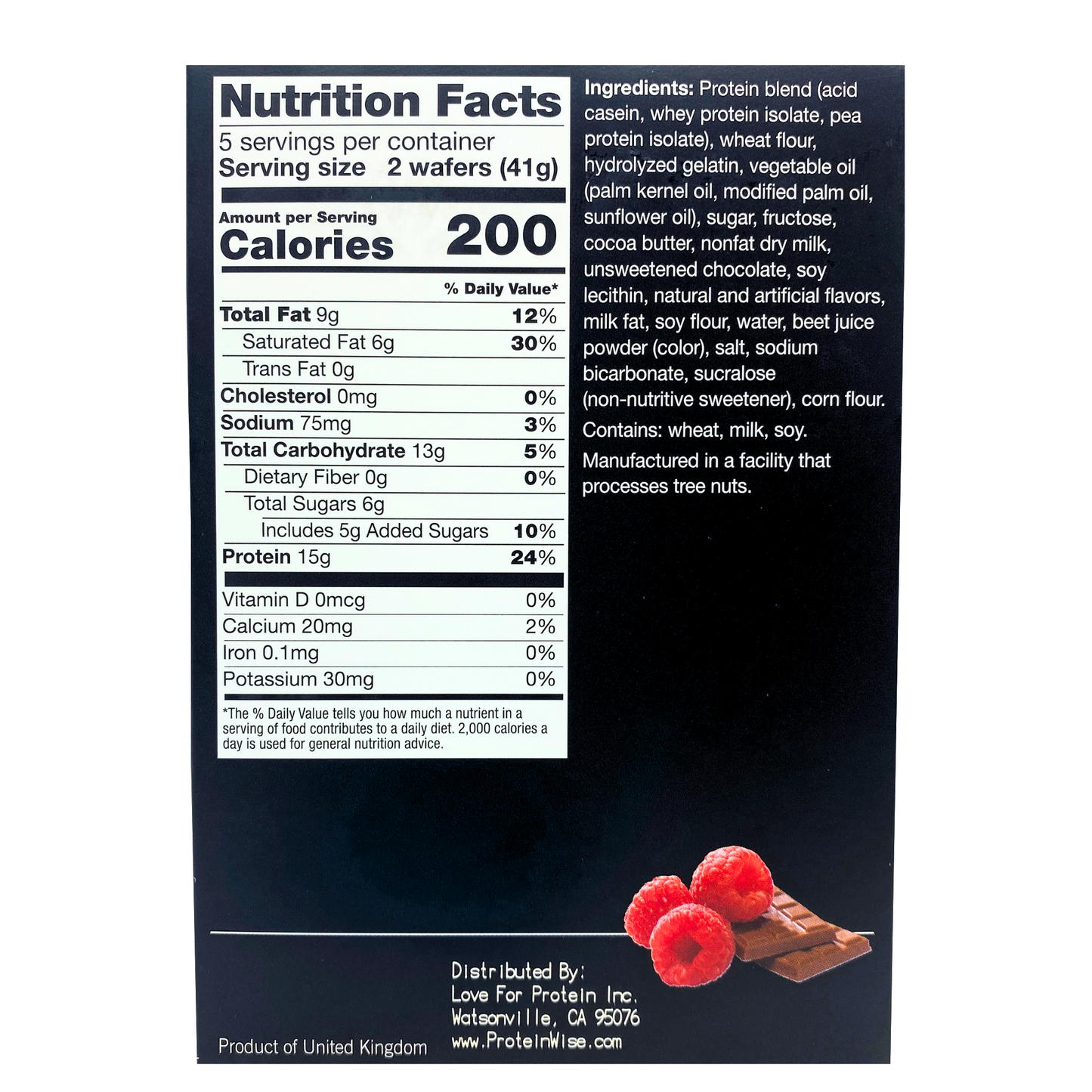 ProteinWise - Raspberry Protein Wafers - 5/Box