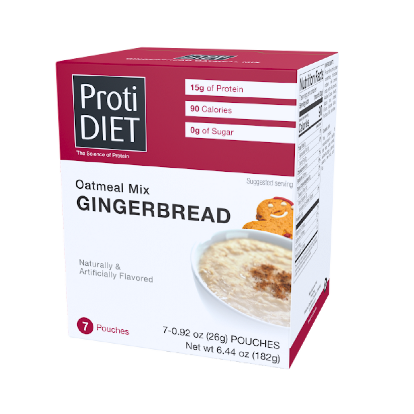 ProtiDiet - Gingerbread Instant Oatmeal Mix - 7/Box