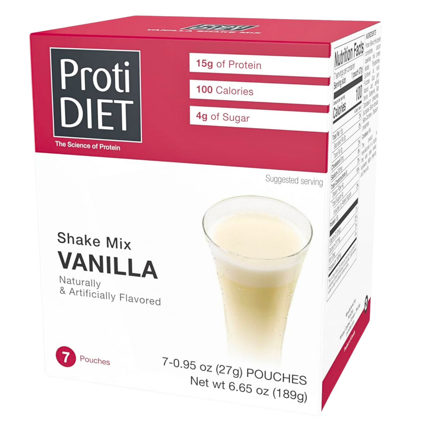 ProtiDiet - High Protein Vanilla Shake Mix - 7/Box