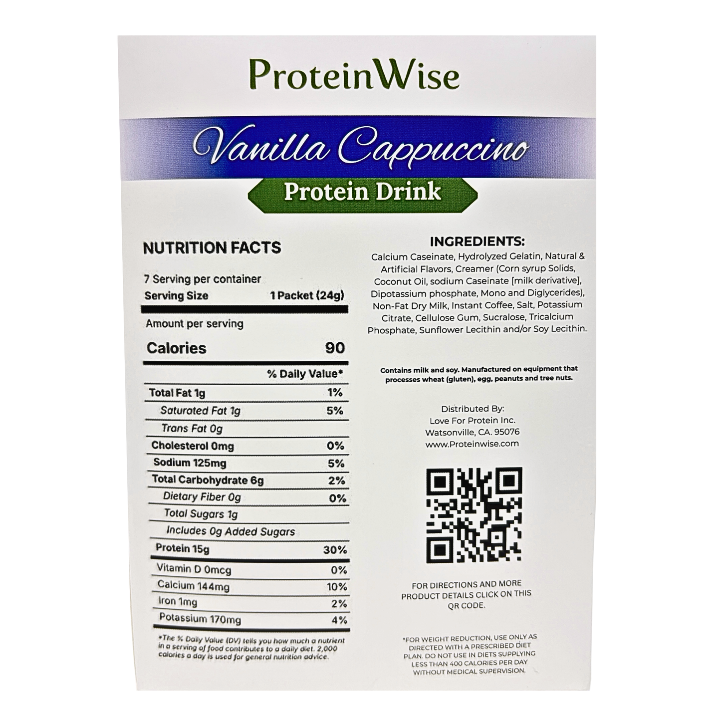 ProteinWise - Vanilla Cappuccino Protein Drink - 7/Box