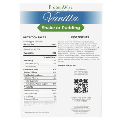 ProteinWise - Vanilla High Protein Shake or Pudding - 7/Box