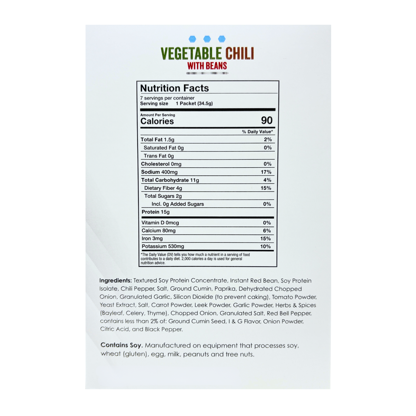 ProteinWise - Vegetable Chili with Beans - 7/Box