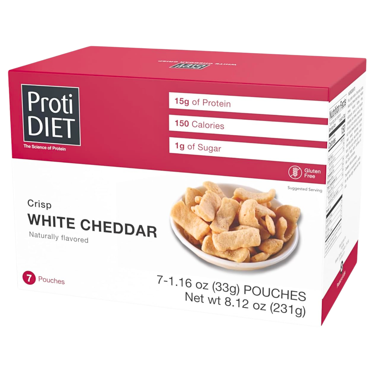ProtiDiet - Protein Crisps White Cheddar - 7/Box