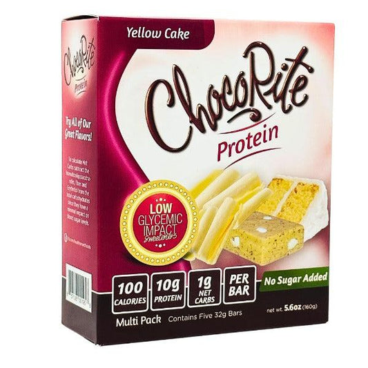 HealthSmart ChocoRite 32g Yellow Cake Bar - 5 Bars