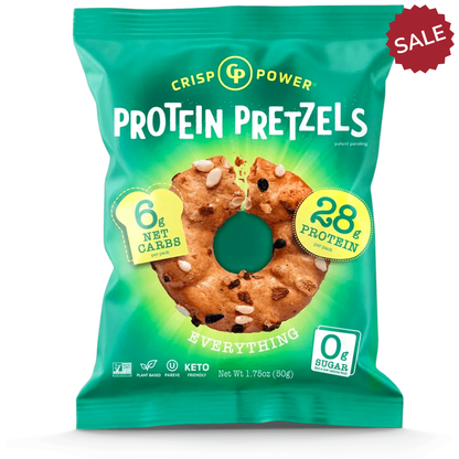Crisp Power Protein Pretzels - Everything - Single Bag