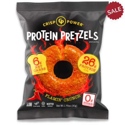 Crisp Power Protein Pretzels - Flamin' Crunch - Single Bag