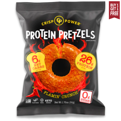 Crisp Power Protein Pretzels - Flamin' Crunch - Single Bag