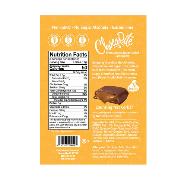 HealthSmart ChocoRite - Chocolate Covered Caramels - Pouches