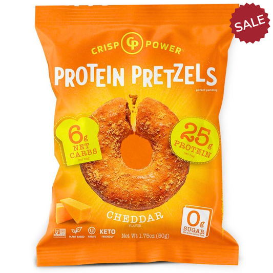 Crisp Power Protein Pretzels - Cheddar - Single Bag