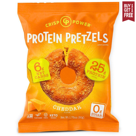Crisp Power Protein Pretzels - Cheddar - Single Bag