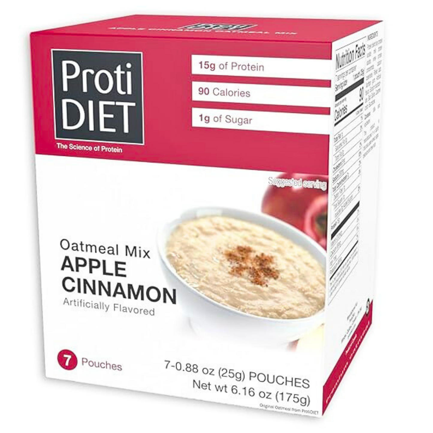 ProtiDiet - Apple-Cinnamon Instant Oatmeal Mix - 7/Box