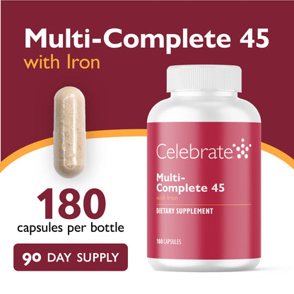 Celebrate - MultiVitamin Complete 45 - Multivitamin with Iron - 180 Capsules