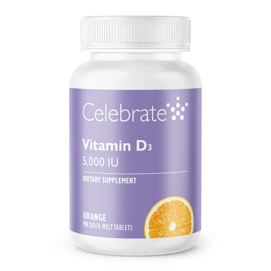 Celebrate Vitamins - Vitamin D3 - Orange - 5,000 IU - 90 Tablets