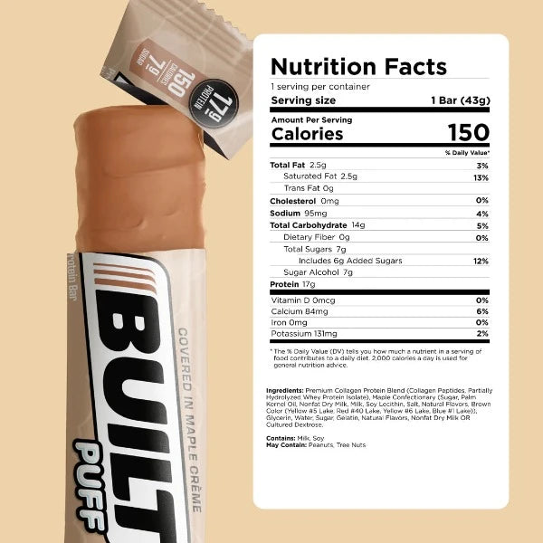 Built High Protein Puff - Maple Donut - 1 Bar