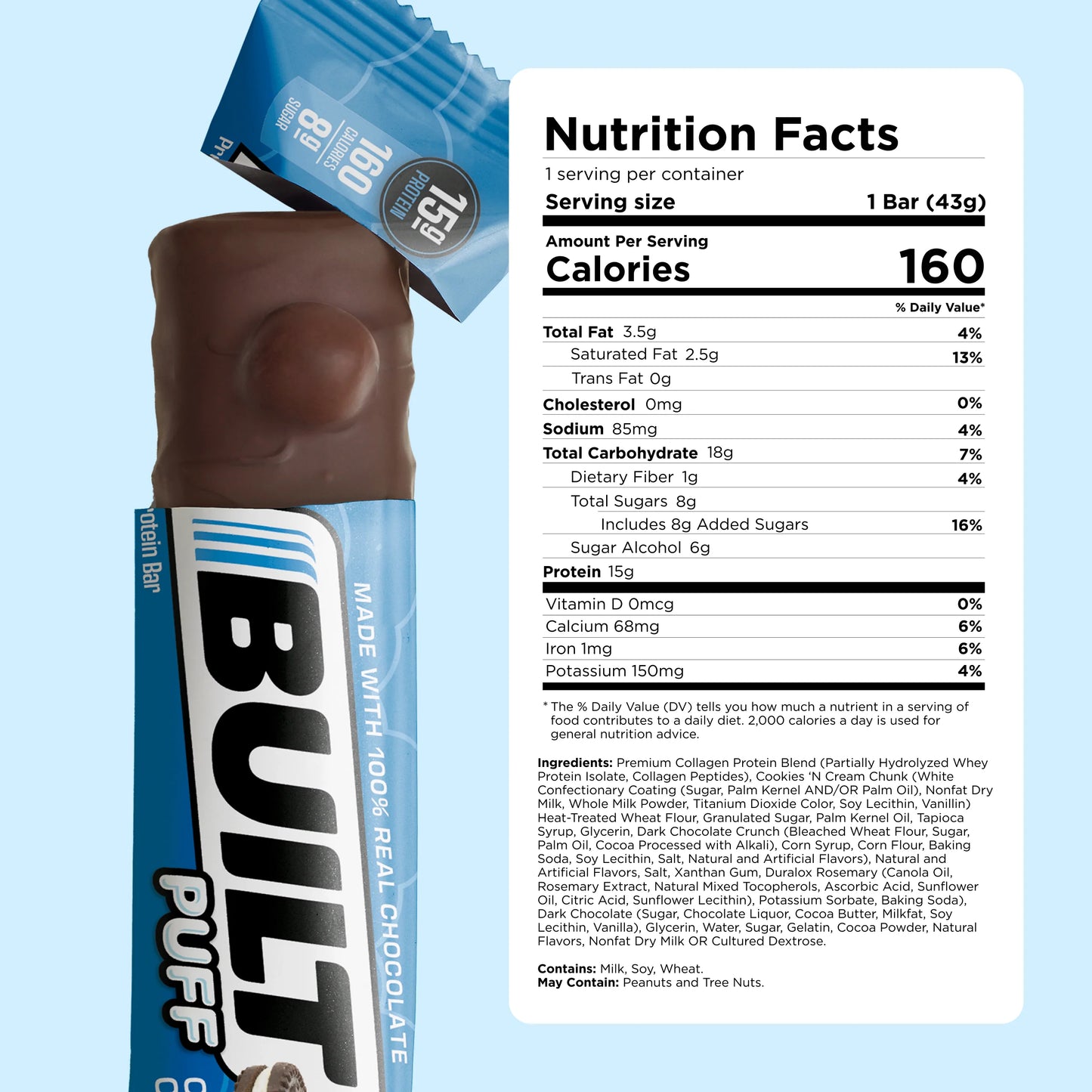 Built High Protein Puff Cookies N Cream Chunk 1 Bar ProteinWise built-high-protein-puff-cookies-n-cream-chunk-1-bar-proteinwise