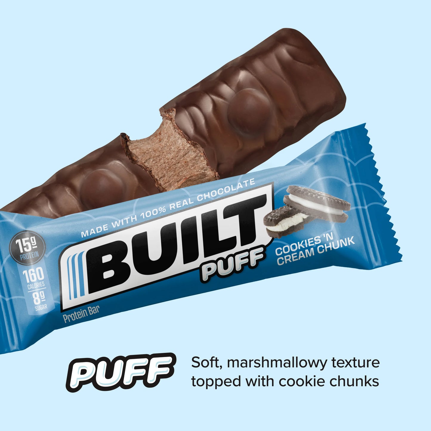 Built High Protein Puff - Cookies 'N Cream Chunk - 12/Box