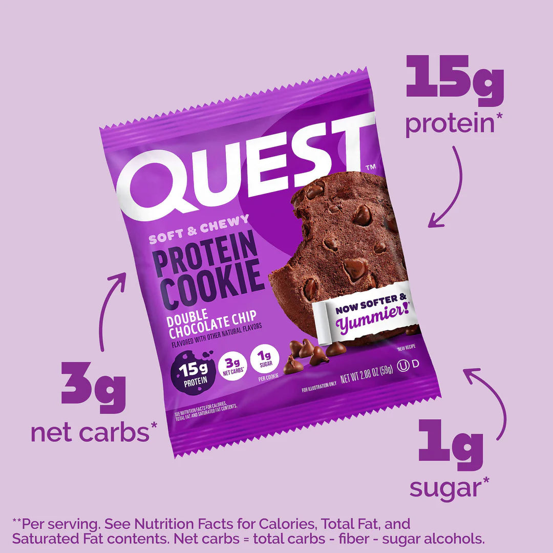 Quest - High Protein Double Chocolate Chip Cookie - 12/Box