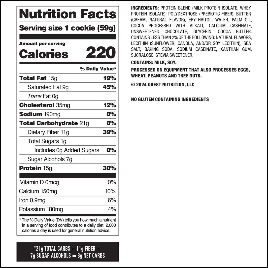 Quest - High Protein Double Chocolate Chip Cookie - 12/Box