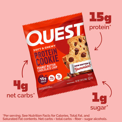 Quest - High Protein Peanut Butter Chocolate Chip Cookie - 12/Box