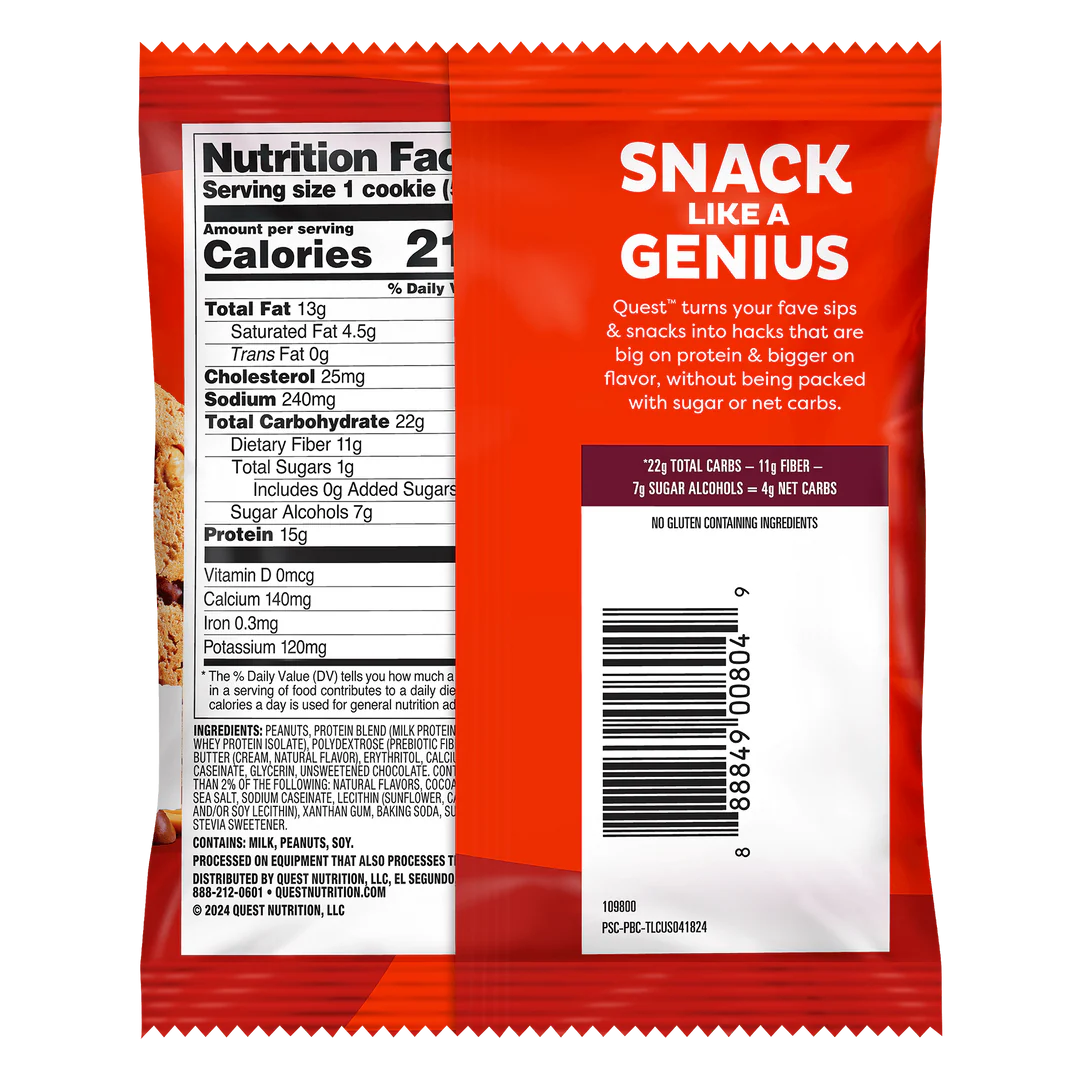 Quest - High Protein Peanut Butter Chocolate Chip Cookie - 1 Cookie