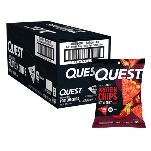 Quest Protein Tortilla Chips - Hot & Spicy - 8 Bags