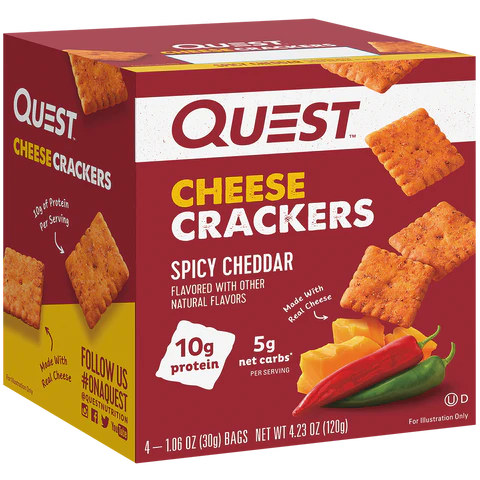 Quest - Cheese Crackers - Spicy Cheddar - 4/Box