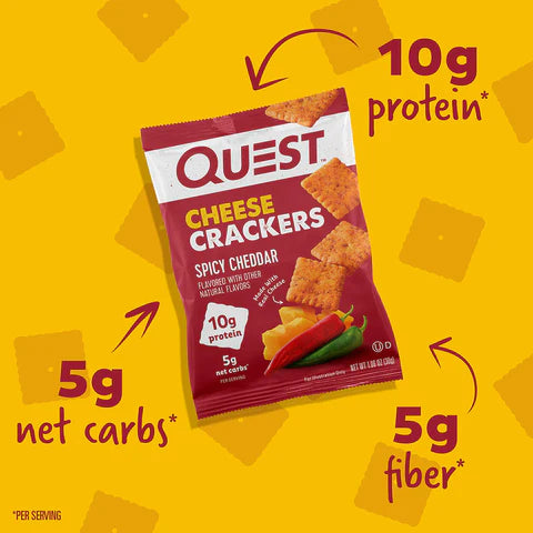 Quest - Cheese Crackers - Spicy Cheddar - 4/Box