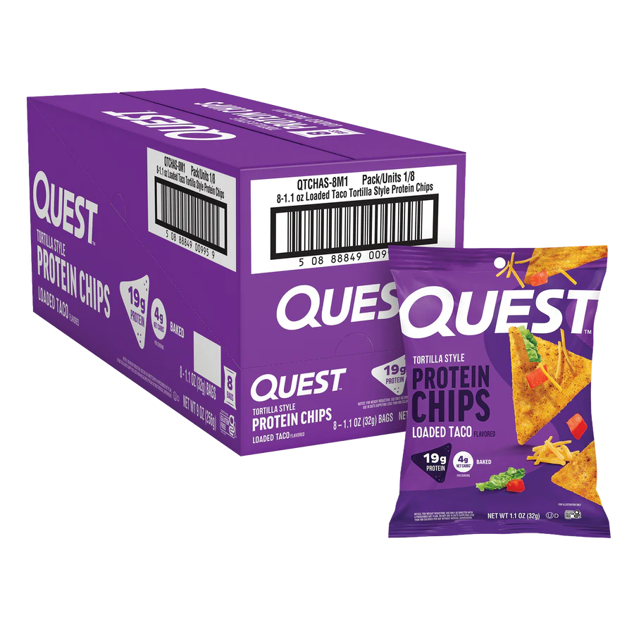 Quest Protein Tortilla Chips - Loaded Taco - 8 Bags