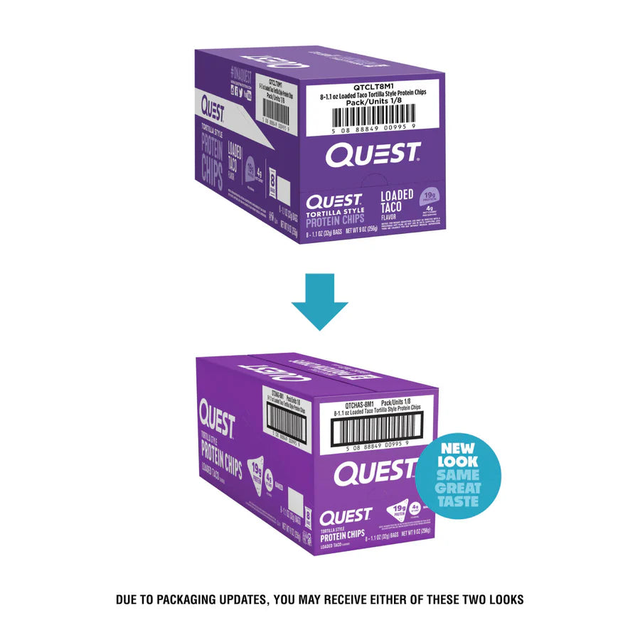 Quest Protein Tortilla Chips - Loaded Taco - 8 Bags