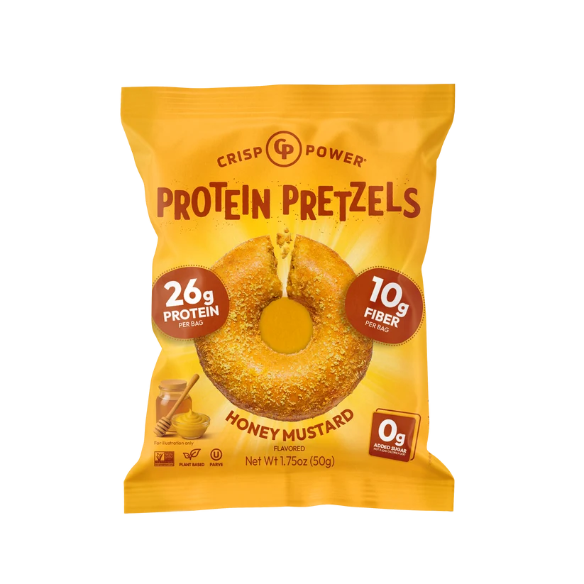 Crisp Power Protein Pretzels - Honey Mustard - Single Bag